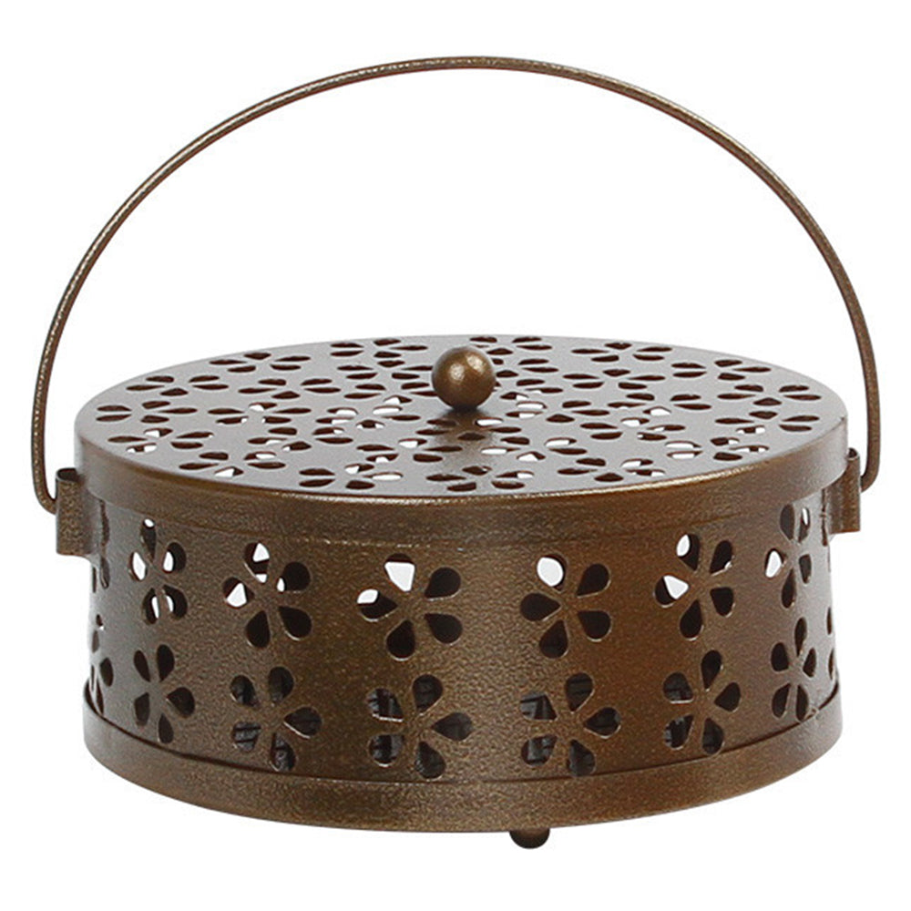 AOTU Camping Iron Mosquito Incense Coil Holder Box with Lid for Home AOTU Camping Iron Mosquito Incense Coil Holder Box with Lid for Home